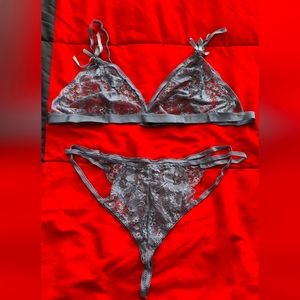 Avidlove Grey bra & thong set size XL